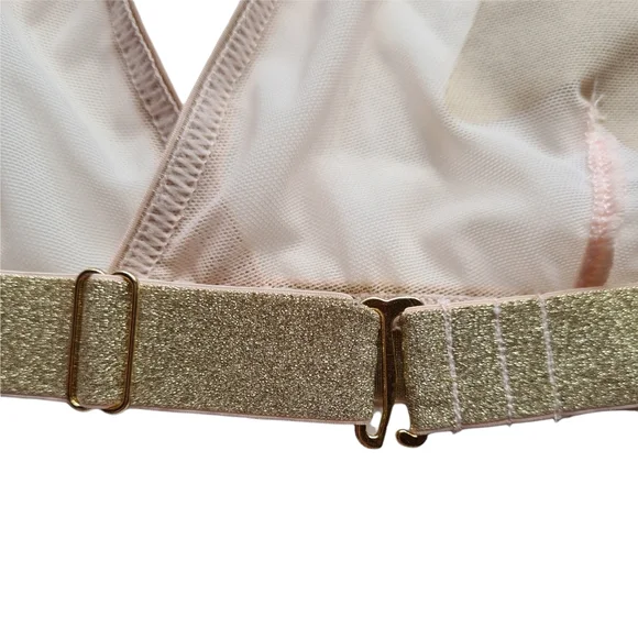 NWT Bras nThings 14 Hanky Panky Light Pink Gold Star Struck Bralet Soft Cup Bra - Picture 5 of 11